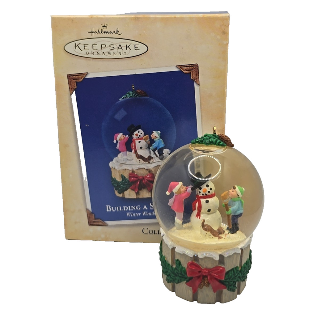Building A Snowman Winter Wonderland Snow Globe Series #3 2004 Hallmark U328